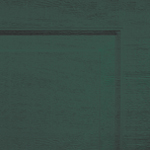 A close-up view of a green painted wooden panel with a raised border, showing the wood grain texture and simple rectangular design.