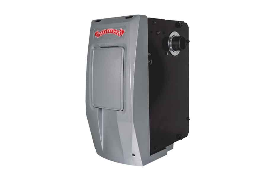 A gray Raypak pool heater with a rectangular front panel and a red logo at the top, designed for outdoor pool heating, is compatible with RLD Jackshaft systems for enhanced installation flexibility.